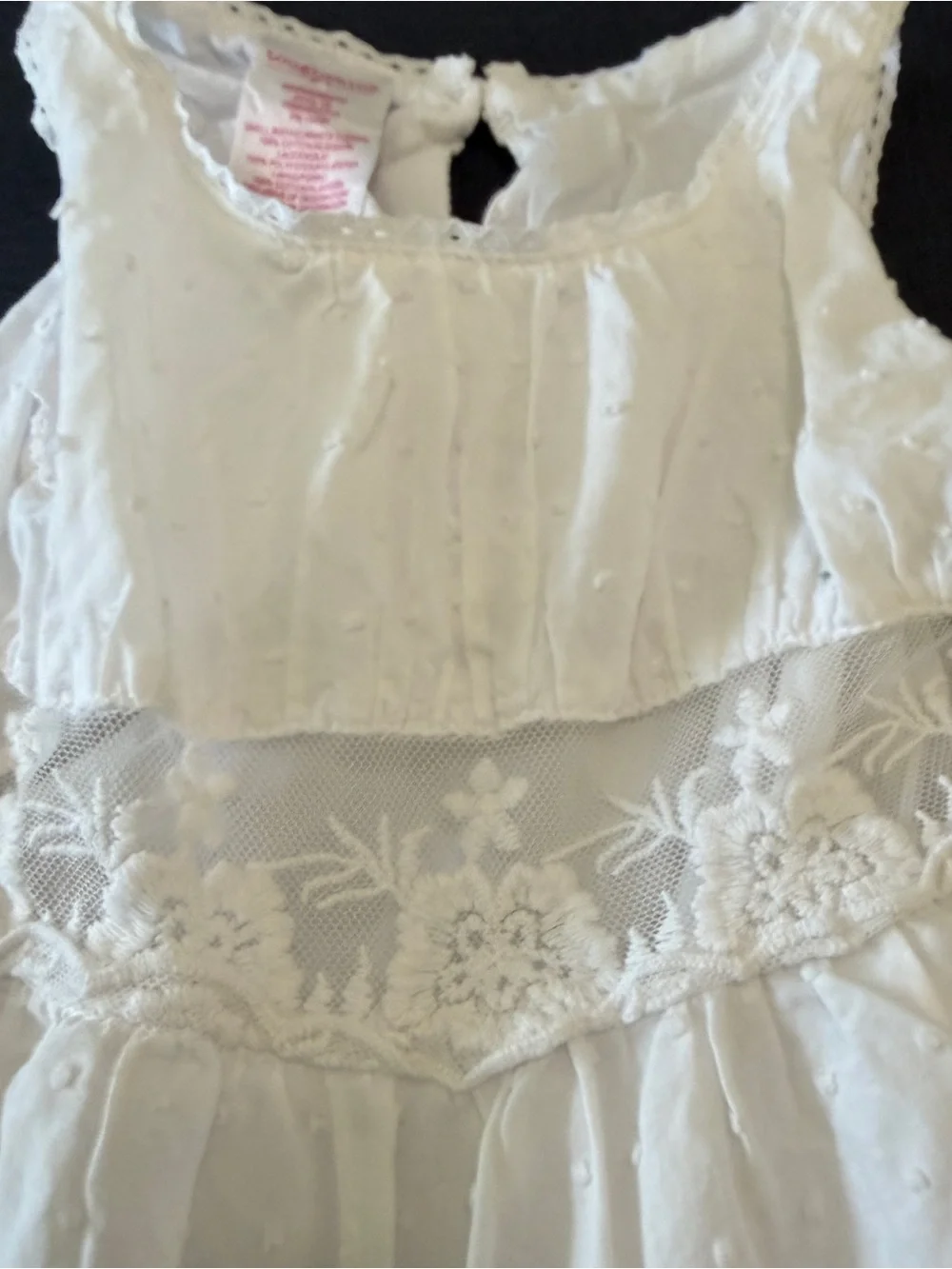 Toughskins Girls 100% Cotton Floral Lace Tiered Dress Size 2T